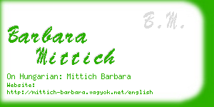 barbara mittich business card